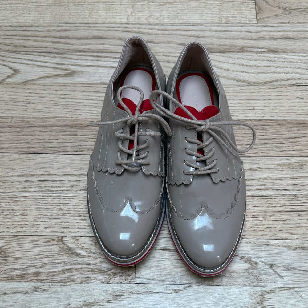 Zara Tan (not Grey) and Red Women's Shoes